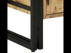 Zapatero negro 30x30x40 cm en madera maciza de mango y acero