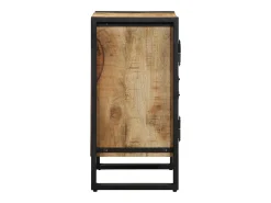 Zapatero negro 30x30x40 cm en madera maciza de mango y acero