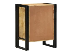 Zapatero negro 30x30x40 cm en madera maciza de mango y acero