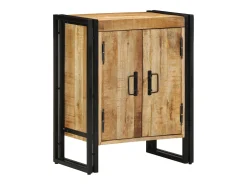Zapatero negro 30x30x40 cm en madera maciza de mango y acero