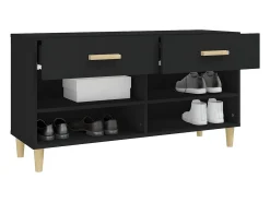 Zapatero negro 102x35x55 cm Madera contrachapada