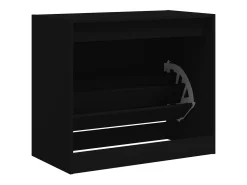 Zapatero negro 80x42x69 cm madera contrachapada