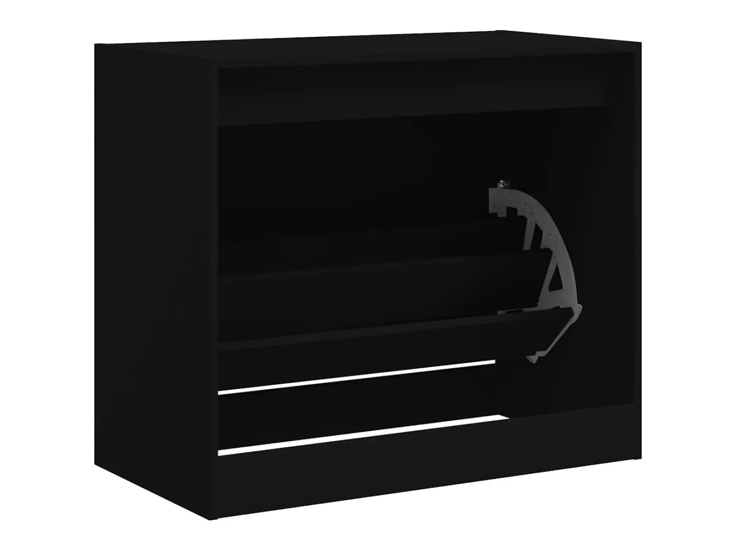 Zapatero negro 80x42x69 cm madera contrachapada
