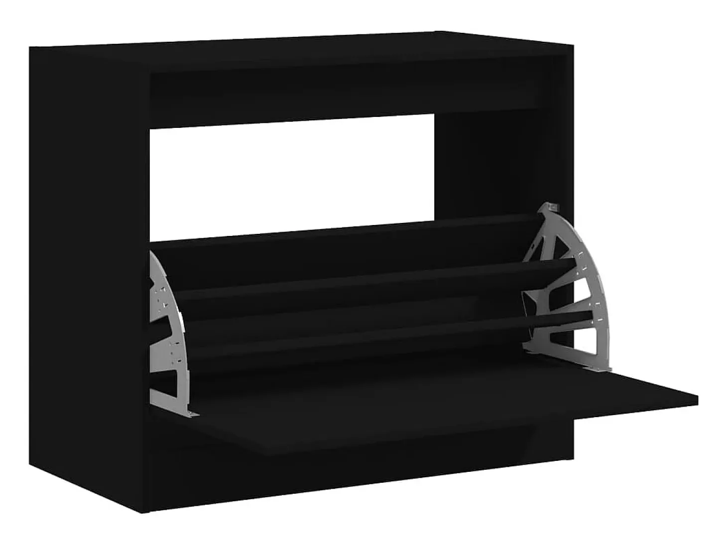 Zapatero negro 80x42x69 cm madera contrachapada