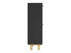 Zapatero negro 52x25x80 cm Madera de ingeniería/Ratán