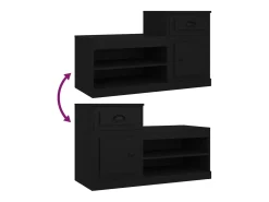 Zapatero negro 100x42x60 cm madera contrachapada