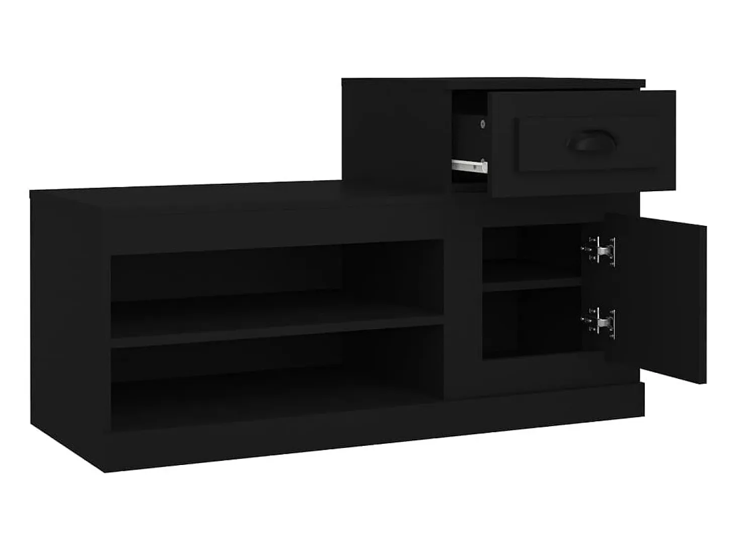 Zapatero negro 100x42x60 cm madera contrachapada