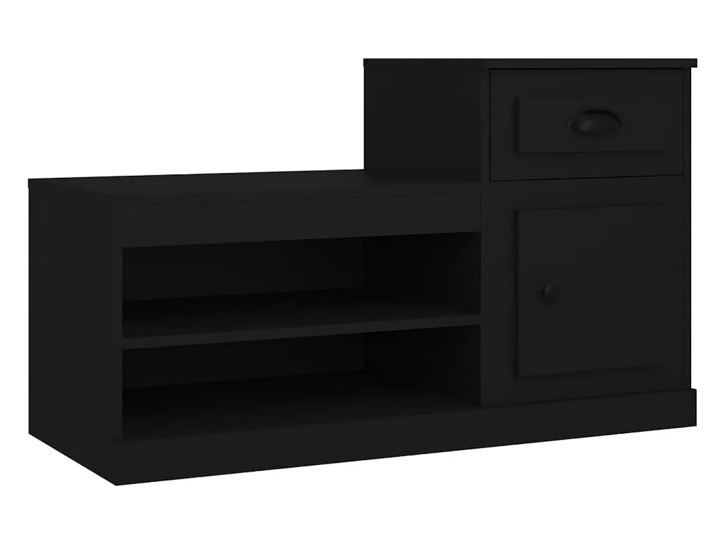 Zapatero negro 100x42x60 cm madera contrachapada