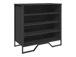 Zapatero negro 80x38x78 cm madera contrachapada