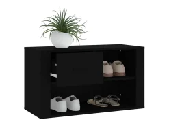 Zapatero negro 80x35x45 cm Madera contrachapada