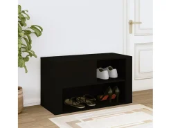 Zapatero negro 80x35x45 cm Madera contrachapada