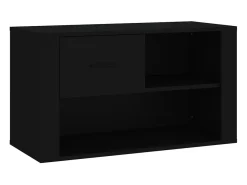 Zapatero negro 80x35x45 cm Madera contrachapada