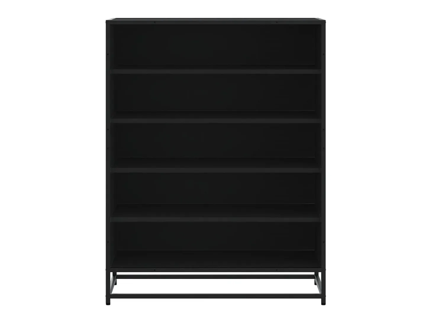 Zapatero negro 75x38x97,5 cm madera contrachapada metal