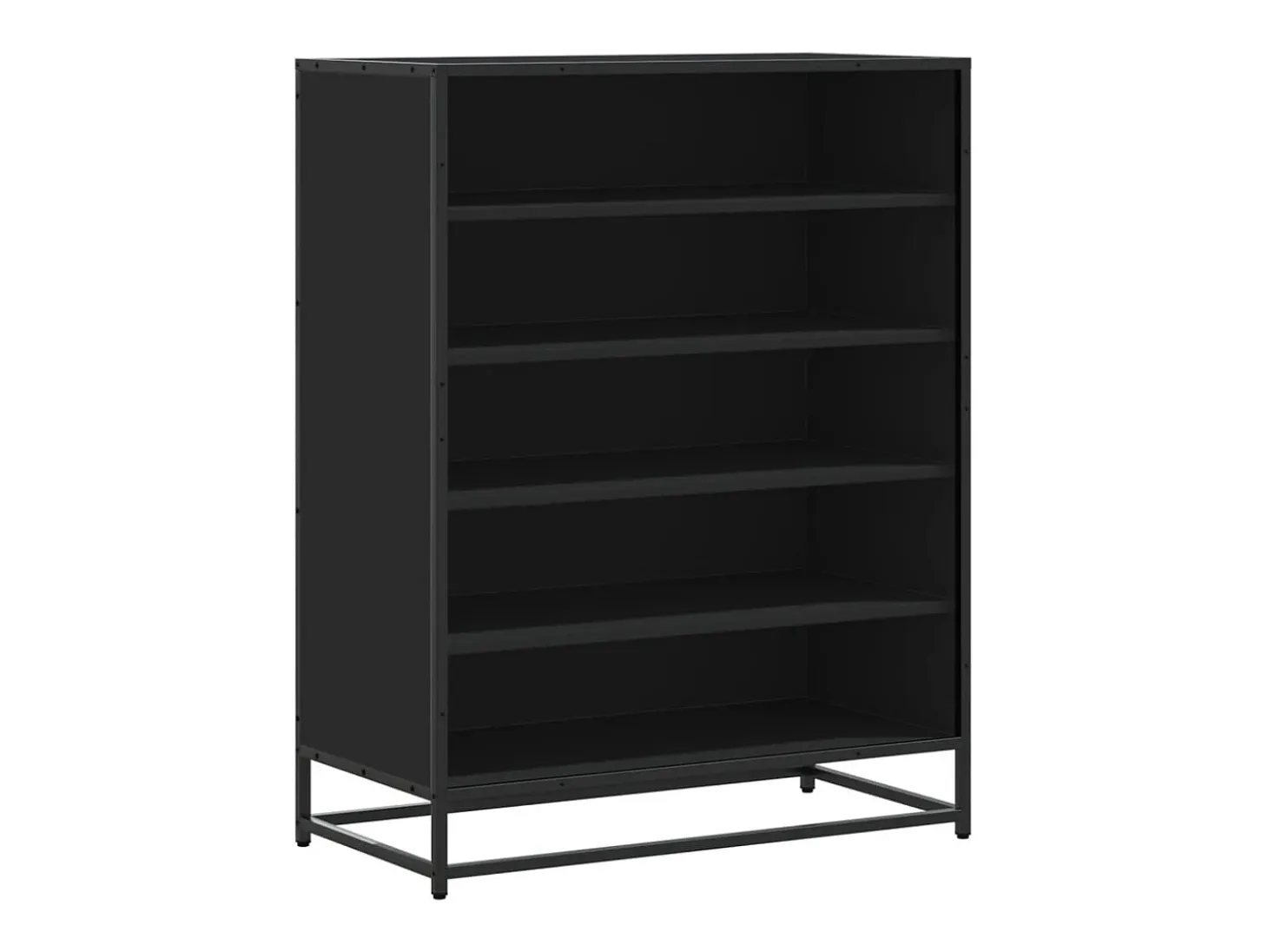 Zapatero negro 75x38x97,5 cm madera contrachapada metal