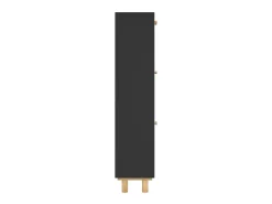 Zapatero negro 52x25x115 cm Madera de ingeniería/ratán