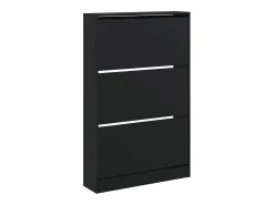 Zapatero negro 80x21x125,5 cm madera contrachapada