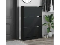 Zapatero negro 80x21x125,5 cm madera contrachapada