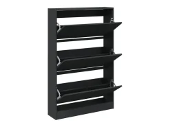 Zapatero negro 80x21x125,5 cm madera contrachapada