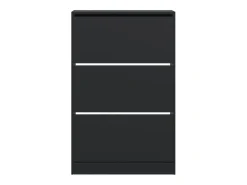 Zapatero negro 80x21x125,5 cm madera contrachapada