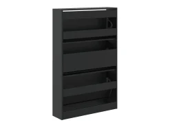 Zapatero negro 80x21x125,5 cm madera contrachapada