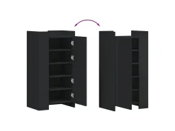 Zapatero negro 52x37,5x100 cm madera contrachapada