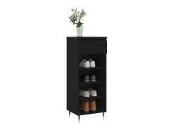 Zapatero negro 40x36x105 cm Madera contrachapada