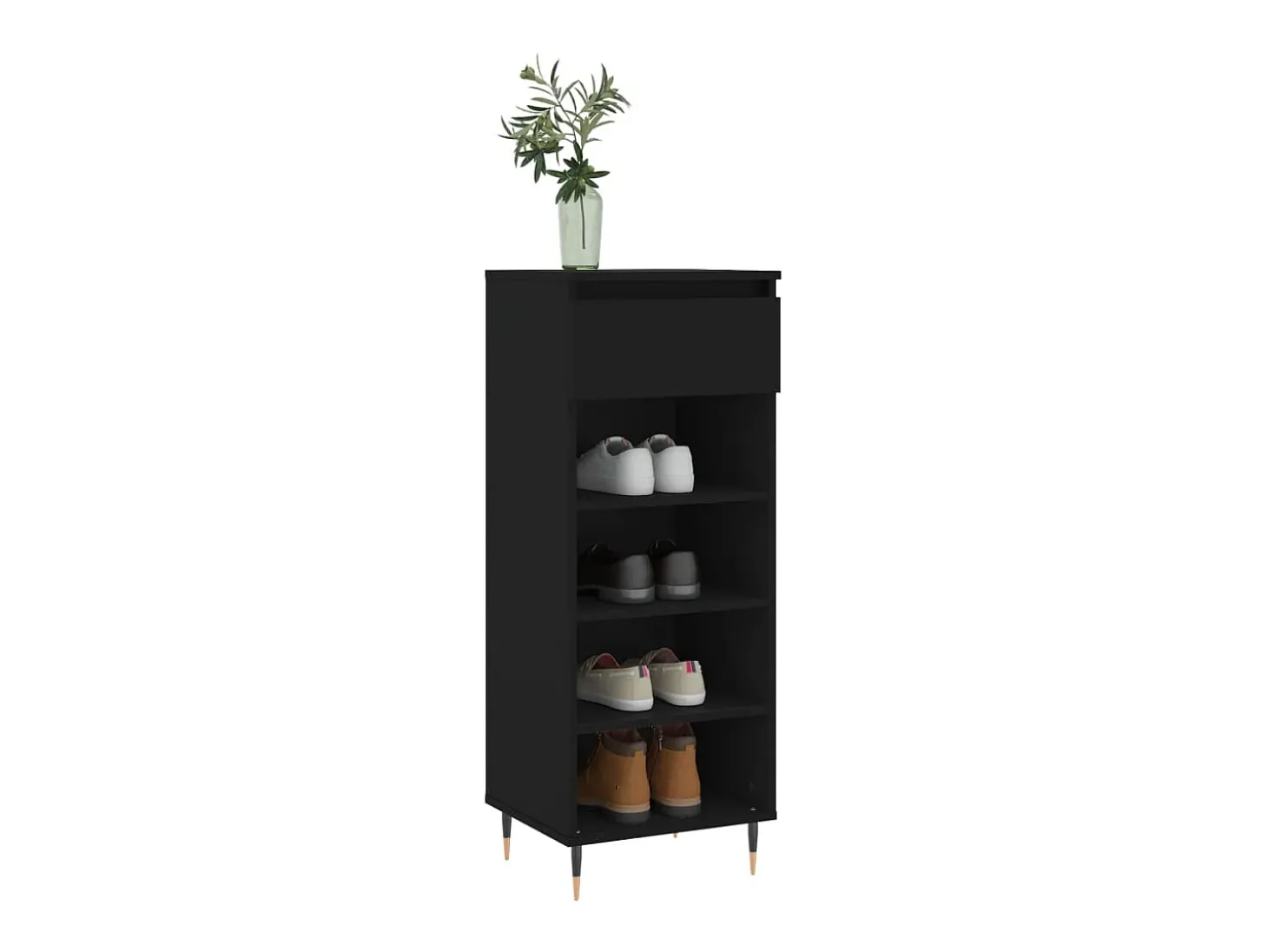 Zapatero negro 40x36x105 cm Madera contrachapada