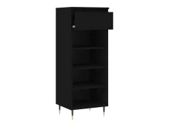 Zapatero negro 40x36x105 cm Madera contrachapada