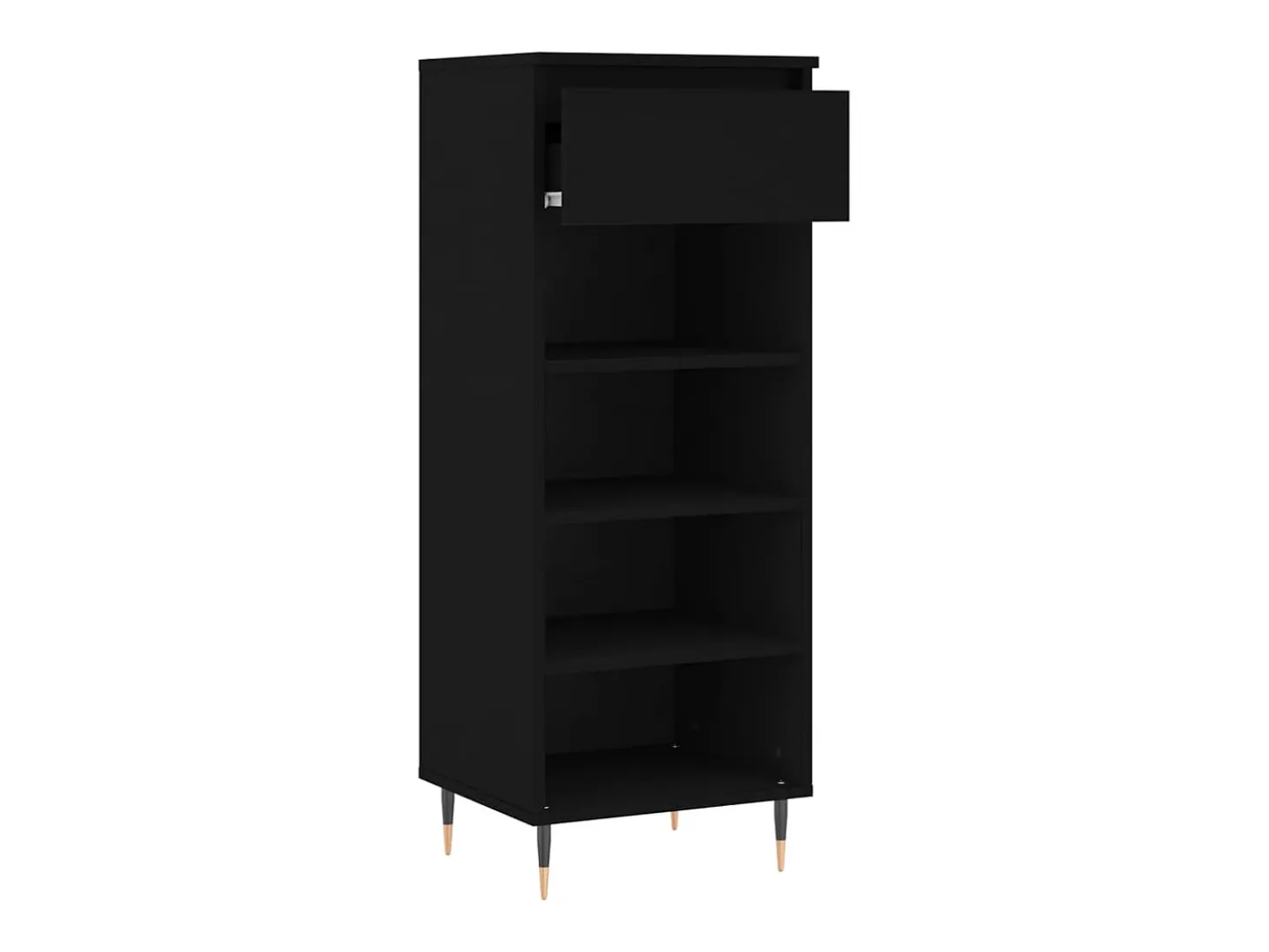 Zapatero negro 40x36x105 cm Madera contrachapada