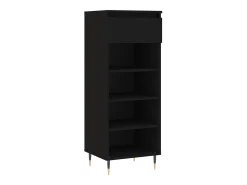 Zapatero negro 40x36x105 cm Madera contrachapada