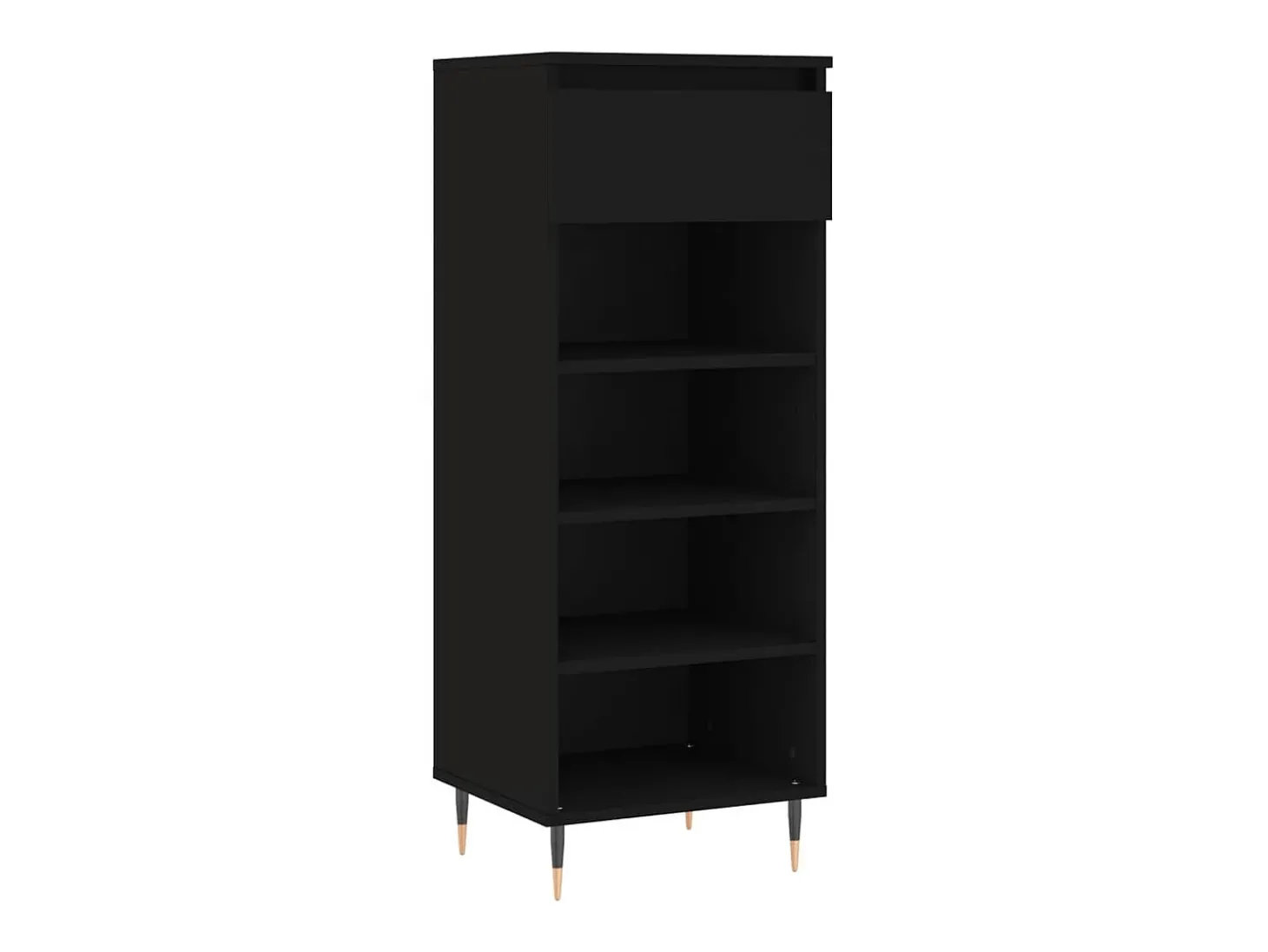 Zapatero negro 40x36x105 cm Madera contrachapada