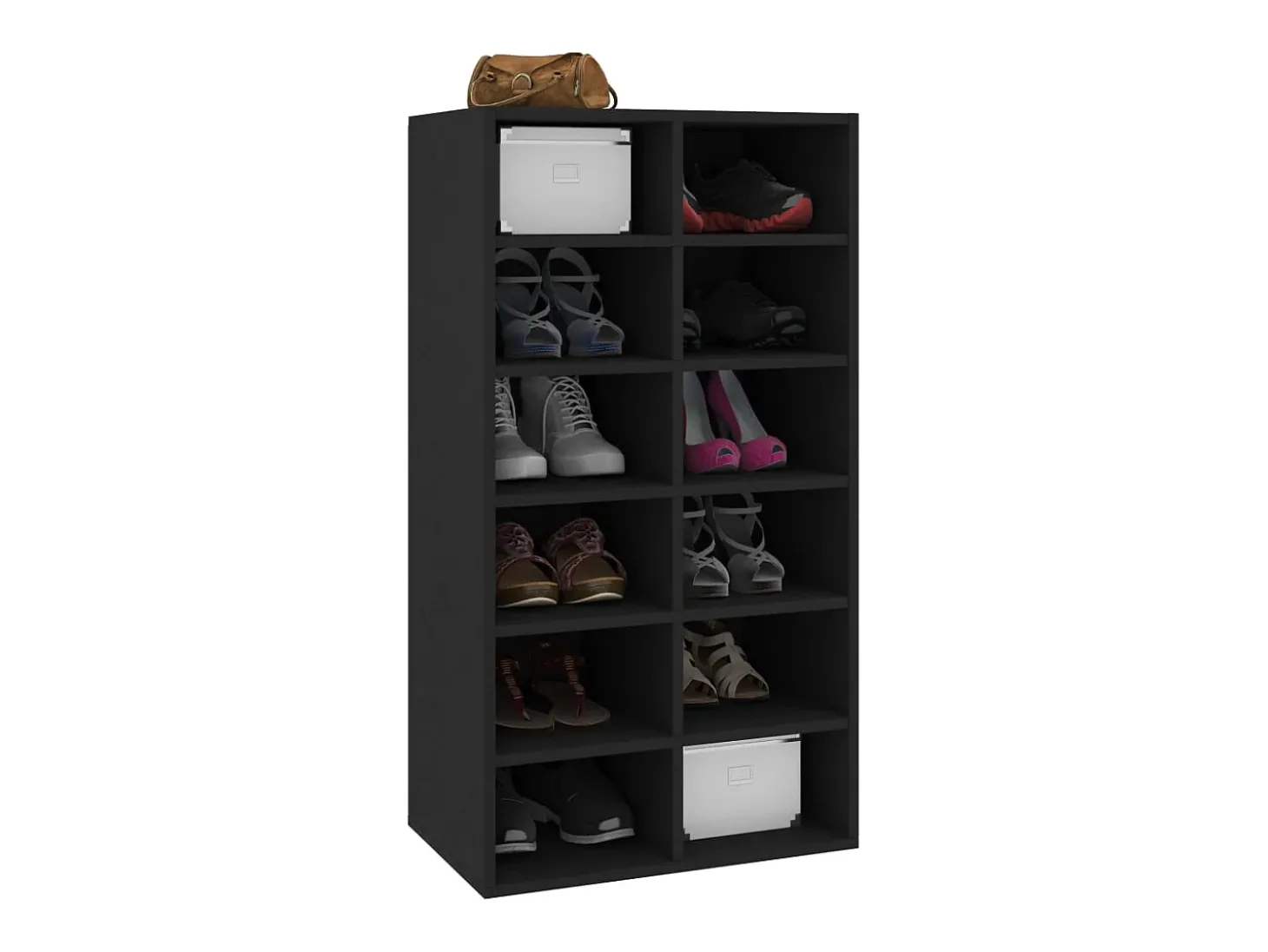Zapatero negro 54x34x100,5 cm Madera de ingeniería