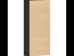 Zapatero negro 80x35,5x180 cm Madera contrachapada