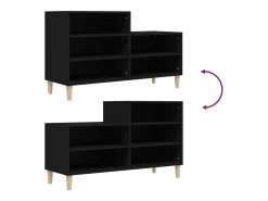Zapatero negro 102x36x60 cm Madera contrachapada