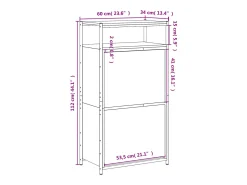 Zapatero negro 60x34x112 cm madera contrachapada