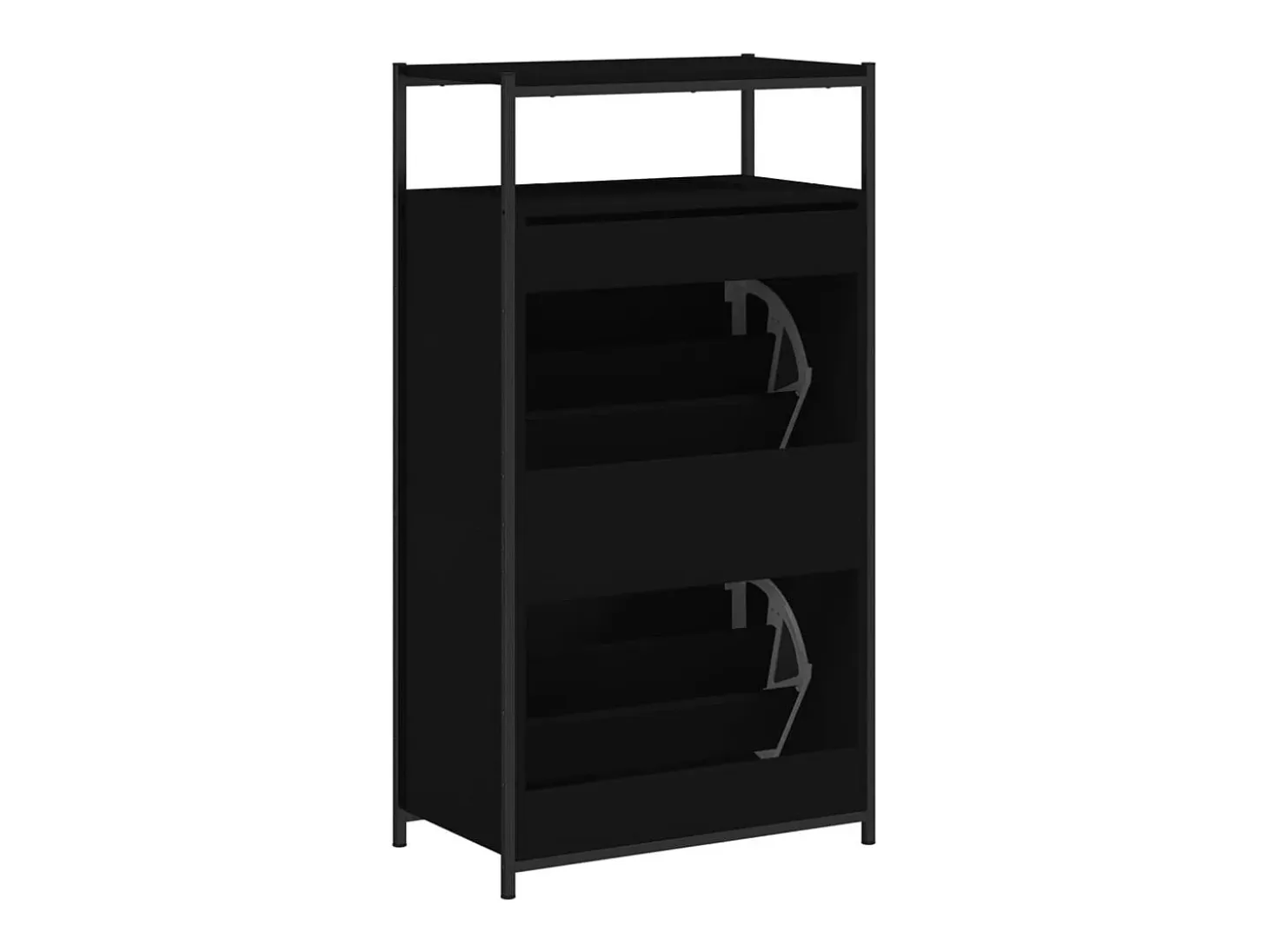 Zapatero negro 60x34x112 cm madera contrachapada