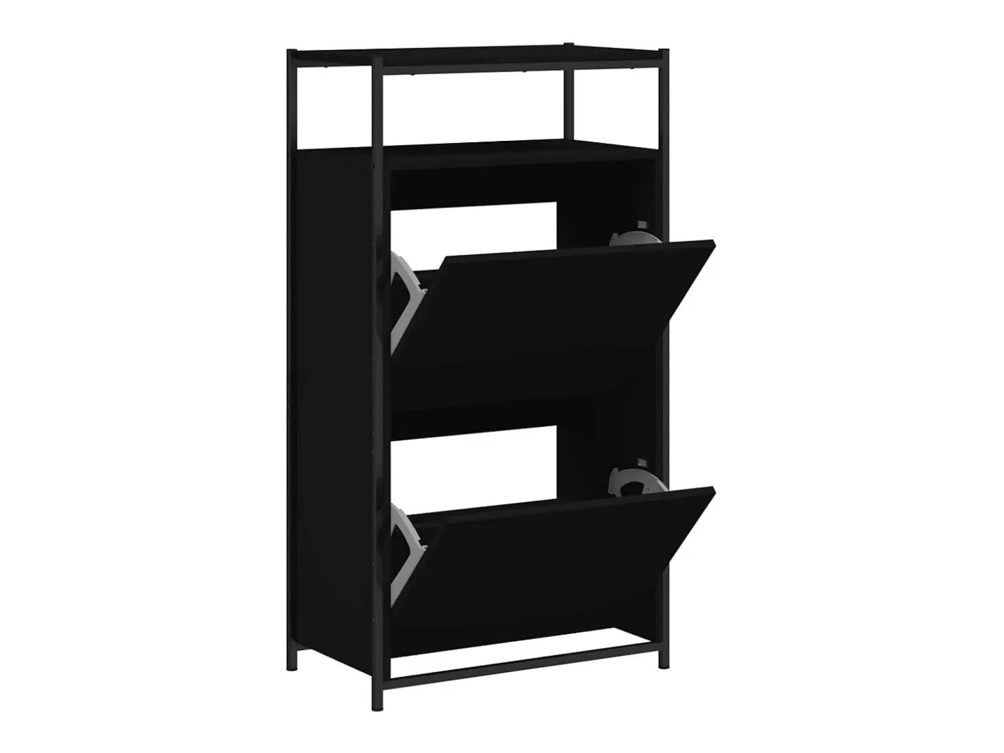 Zapatero negro 60x34x112 cm madera contrachapada