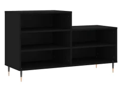 Zapatero negro 102x36x60 cm Madera contrachapada