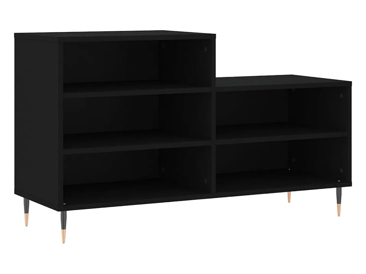 Zapatero negro 102x36x60 cm Madera contrachapada