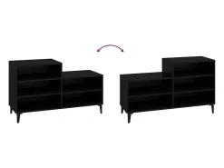 Zapatero negro 102x36x60 cm Madera contrachapada