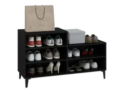 Zapatero negro 102x36x60 cm Madera contrachapada
