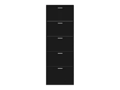 Zapatero negro 59x17x169 cm Madera contrachapada