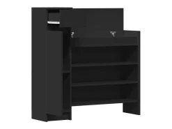 Zapatero negro 100,5x28x100 cm madera contrachapada