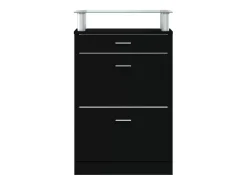 Zapatero negro 63x24x104 cm Madera contrachapada
