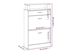 Zapatero negro 63x24x104 cm Madera contrachapada