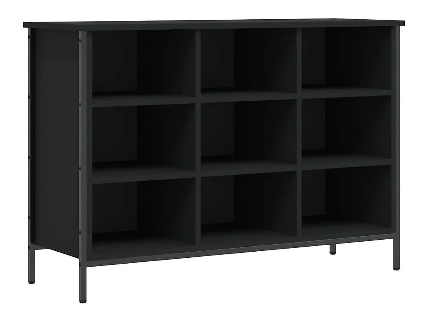 Zapatero negro 100x35x70 cm madera contrachapada