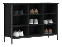 Zapatero negro 100x35x70 cm madera contrachapada