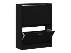 Zapatero negro 63x24x81 cm Madera contrachapada