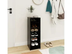 Zapatero negro 31,5x35x90 cm Madera contrachapada