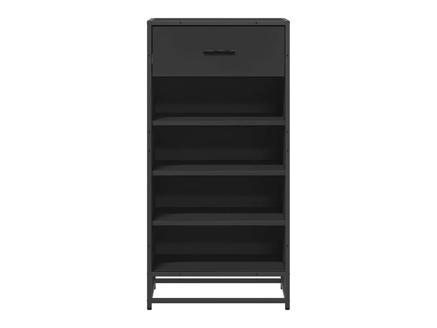 Zapatero negro 48x38x97,5 cm madera de ingeniería